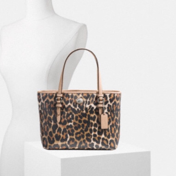 COACH PEYTON OCELOT PRINT TOP HANDLE TOTE - Picture 6 of 8